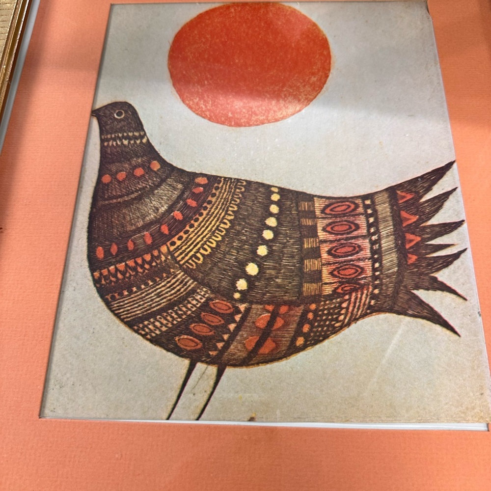 Marie Bernard Vintage Abstract Paloma Pigeon Lithograph